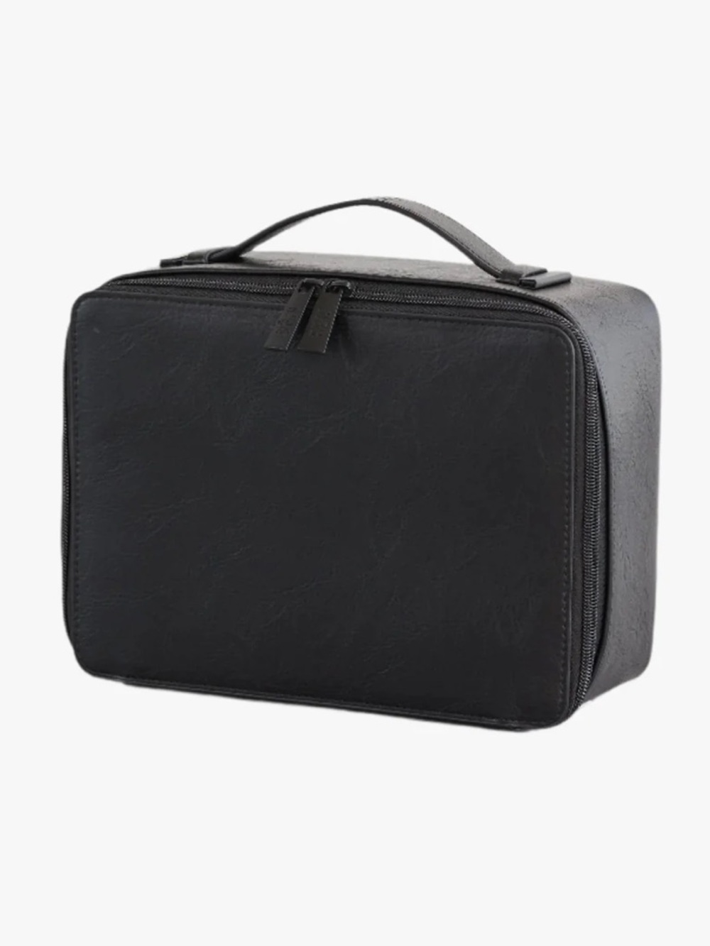 BEIS Black Structured Travel Cosmetic Case with Top Handle